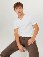 Camiseta con botones hombre Jack & Jones 12164972 manga corta color blanco roto - details 0