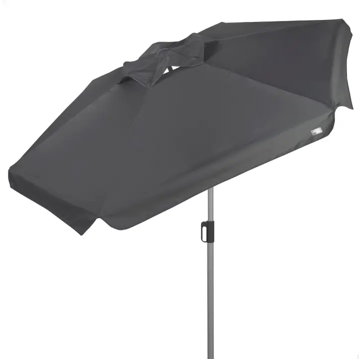 AKTIVE Sombrilla hexagonal jardín, 220 cm, Color marfil o antracita, Protección UV50, Mástil acero, Tubo Ø28/32 mm, Chimenea ventilación, Inclinable y regulable en altura, Tejido poliéster, Sombrilla grande jardín, Sombrillas grandes - 1