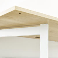HOMCOM Mesa de Bar Extensible con Ala Plegable Mesa de Bistró con Compartimientos de Almacenamiento y 1 Puerta para Cocina Comedor 116x79,5x91 cm Blanco - details 3