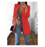 Chaqueta De Mujer Estilo Europeo Y Americano Casual Polo Cuello Redondo Ajustada Para Primavera Y Otoño 2024 Polyester Cotton - details 25