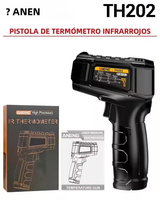ANENG TH202 Termómetro Inalámbrico De Láser IR Medidor De Temperatura Y Humedad Con Pantalla LCD Retroiluminada Para Industrial - 1