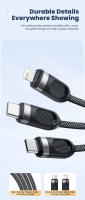 Cable De Carga Rápida 2 En 1 USB C a Tipo C Toocki Para Xiaomi Oneplus 2.4A Cable De Datos Para iPad iPhone 15 14 pro Max Compatible Con iPhone 14 13 12 pro Max - details 6