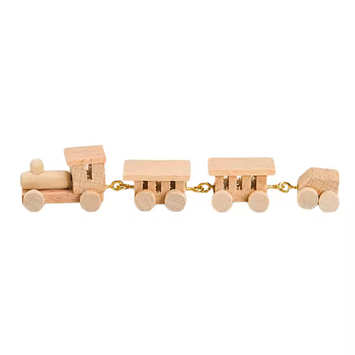 Decoración De Navidad Para Casa De Muñecas 1:12 Vagón De Tren De Madera Colorido DIY Accesorios Para Casa De Muñecas Modelo De Hogar - 1