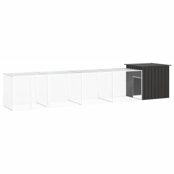 vidaXL Jaula de gallinas acero galvanizado antracita 500x91x100 cm - 1