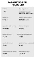 Auriculares De Motocicleta Bluetooth 5.4 Inalámbricos Para Casco Resistente Al Agua Con Control De Voz Reproductor MP3 De Música Hands-Free Para Moto - details 12