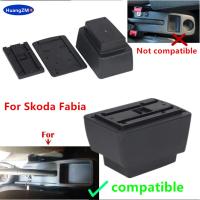 Soporte Central Para Coche Skoda Fabia 3 III 2015-2024 Caja De Almacenamiento Interior Accesorios De Coche Material De Cuero Y Plástico - details 1