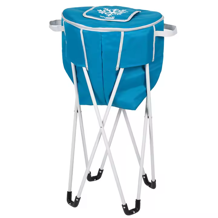 Nevera portátil plegable c/soporte para camping Aktive, Nevera portátil elevada portátil y plegable Aktive, medidas Ø44x35x84 cm, impermeable de fácil transporte. - 1