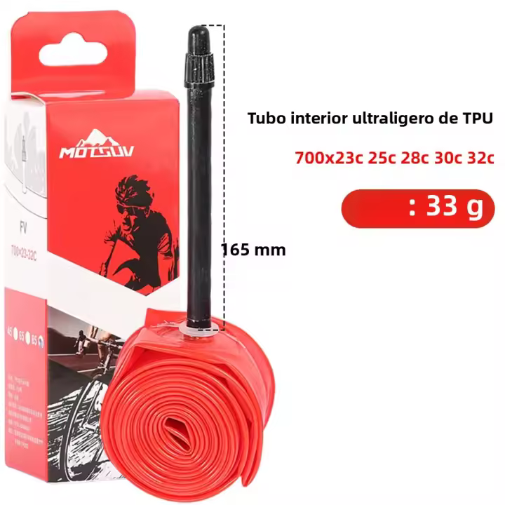 MOTSUV Llanta De Bicicleta TPU 700x23C 25C 28C 32C Con Luces Y Neumáticos 700C Accesorios De Ciclismo Válvula Francesa 33G - 1