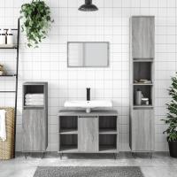 vidaXL Armario de baño madera contrachapada 30x30x100 cm en color Roble Sonoma/Madera antigua/Roble artisan y más | almacenamiento funcional diseño moderno para baño dormitorio sala - details 9