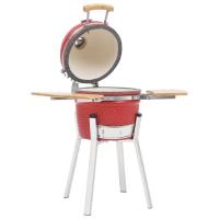 vidaXL Kamado Barbacoa de Carbón con Estantes Parrilla Quemador Cerámica 76 cm BBQ Color Negro,  Rojo, y mas - details 1