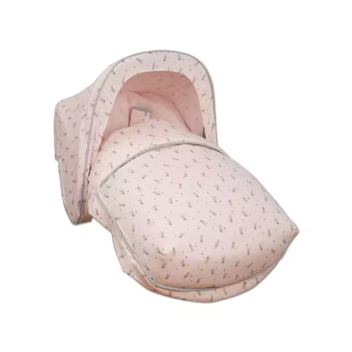 Babyline - Saco Grupo 0 Bunny Beige - Capota Incluida - Algodón Estampado - 1