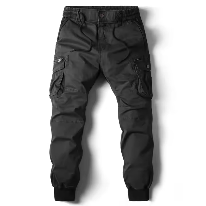Nuevos Pantalones De Lona Algodón Para Hombre 2024 Pantalones Cargo Casual Tácticos Multibolsillos Estilo Safari Negro Y Caqui Ropa De Trabajo - 1