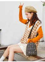Nuevos Bricos Europeos Bolsas De Hombro Para Mujer Con Estampado Retro Múltiples Maneras De Portar Pequeño Bolsos De Malla PU Con Lining De Poliéster - details 3