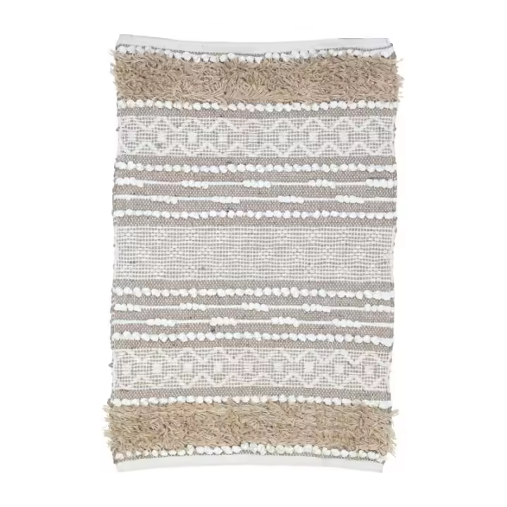 SIGNES GRIMALT Alfombra de Yute y Algodón Rectangular Beige 85x55 Cm - 1