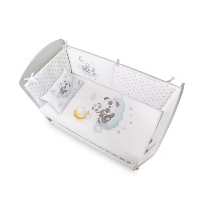 Funda Nórdica Cuna y Chichonera + Almohada + Relleno Modelo  Panda Don Algodón - 1