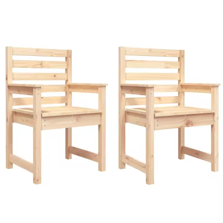 vidaXL Sillas de jardín 2 uds madera maciza 60x48x91 cm - 1