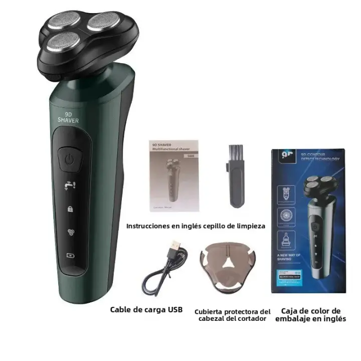 Afeitadora Eléctrica Para Hombres Inteligente Seco Humedo Recortadora De Barba Recargable ABS Afeitadora De Barba Rápida Indicación De Carga - 1