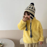 Chaqueta De Poliéster Rosa Para Niñas Con Cierre De Cremallera Y Colarín Invernal Térmica De Fleece Para Niños De 1 a 5 Años Ropa Infantil Outerwear Coreana Caliente - details 1