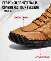 Botas De Tobillo Clásicas Vintage Para Hombre De Cuero Genuino Suave Y Amigable Con La Piel FLYLAND Botines Casuales Hechos a Mano - details 9