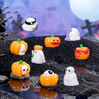 5Pcs Mini 3D Decoración De Halloween Bat Pumkin Fantasma Resina Miniatura Ornamentos Para Casa De Muñecas Accesorios DIY - details 2
