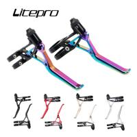 Manillar De Freno Plegable Litepro Para Bicicleta BMX Ultraligero CNC 64g V Brakes Brompton Handle Levers Para Carretera Y Montaña - details 0