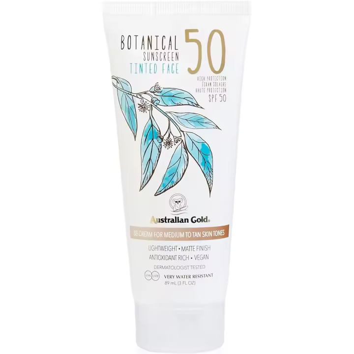 Australian Gold Botanical Spf 50 Tinted Face Medium-tan 88 Ml Protector Solar Facial Con Color - 1