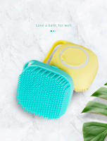 Cepillo De Baño Para Mascotas De Silicona 2 En 1 Masajeador Suave Con Dispensador De Shampoo Para Perros Puppies - details 1