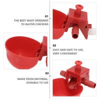 15 PCS Fuente De Agua Para Ponedero Pato Gallo Pollo Pigeon Bebedor De Agua Para Aves De Corral Cucharas De Agua Rojas - details 6