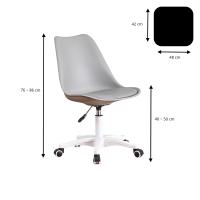 LUTODY - Silla oficina giratoria regulable, Asiento polipiel cuero sintético, Despacho escritorio, Estilo nórdico ergonómico, Con rueda suave - details 7