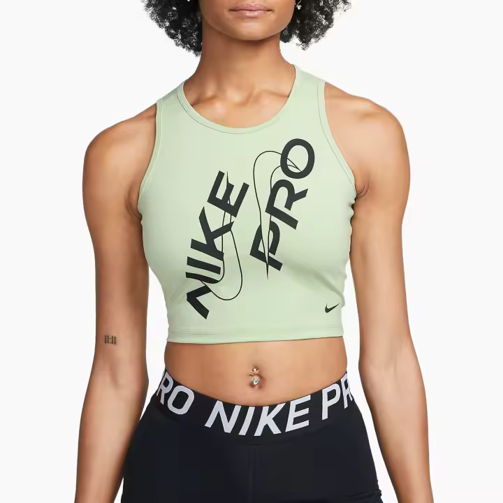 Crop Top para Mujer de Nike DRI-FIT para Entrenar Verde & Negro / Sabas Shop - 1