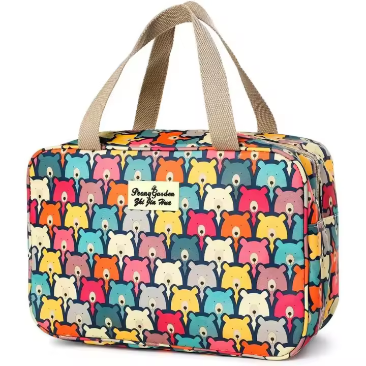 Neceser Mujeres Neceser de Viaje Bolsa de Lavar Bolsa de Cosméticos Grande Bolsas de Tocador Señoras Bolsas de Asiento Organizador Impermeable Bolso de Lavado Maquillaje para niños (Oso) - 1