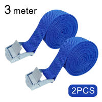 2pcs Cinturones De Atado De 3 Metros Con Hebilla Para Auto Motocicleta Bicicleta Y Camión Cinta De Fijación Para Equipaje Y Carga En Color Azul Rojo Negro Verde Y Naranja - details 0