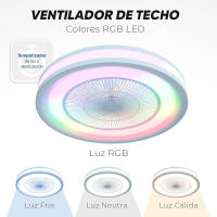 Ventilador de Techo con Luz OStarkDom 68W LED, Motor AC Silencioso, 3 Velocidades, Mando a Distancia, Función Verano/Invierno, IP20, 3 Años de Garantía - Blanco 55cm OstarkDom-leduni - details 4