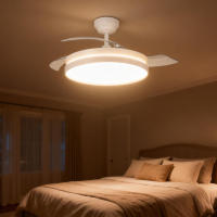 Ventilador de Techo con Luz OStarkDom 68W LED, Motor AC Silencioso, 3 Velocidades, Mando a Distancia, Función Verano/Invierno, IP20, 3 Años de Garantía - Blanco 55cm OstarkDom-leduni - details 32