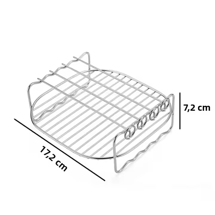 Soporte De Acero Inoxidable Para Asar Y Air Fryer Estilo De Barbacoa Doble Piso Resistente Y Duradero Para Hornear En Casa - 1
