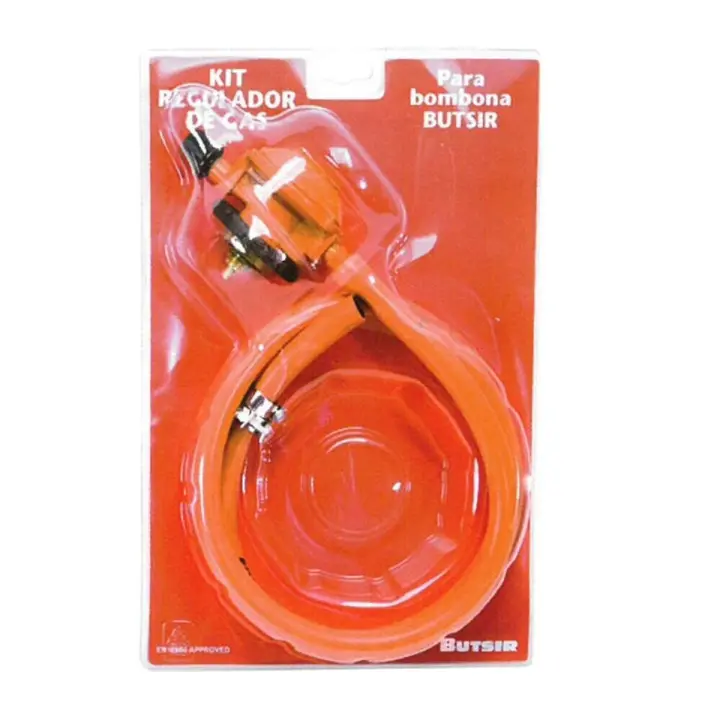 BUTSIR KIT REGULADOR NARANJA,  Para botellas Butsir naranjas. Con tubo de goma de 1,5 m y dos abrazaderas. - 1