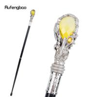 Bastón De Moda Con Diamante Amarillo Dorado 94cm Manija Recta De Aleación De Aluminio Punta De Goma Para Hike Accesorio Elegante Para Caballeros Cosplay - details 3
