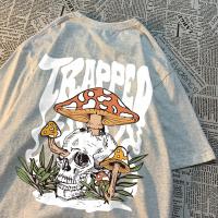 Camiseta De Algodón Gruesa Para Hombres Y Mujeres Con Estampado De Cráneo Horror T-Shirt Casual Oversize Tejido De Jersey Protección Solar Secado Rápido Y Transpirable - details 2