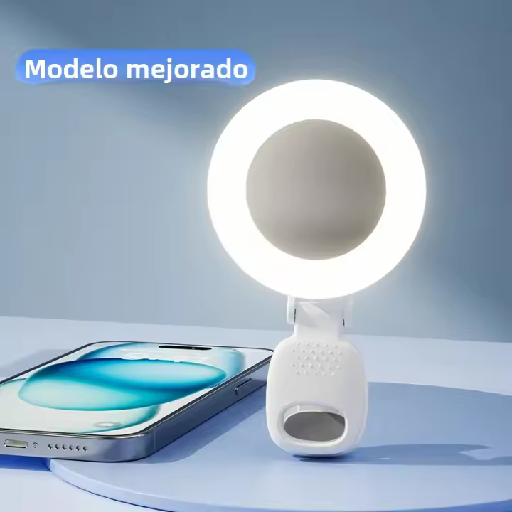 Luz De Autoenfoque LED De Bolsillo Para IPhone Samsung IPad Lámpara De Anillo Para Fotografía Y Video Clip Para Teléfono Móvil Y Portátil - 1