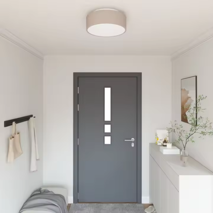 Lámparas de Techo Flush Mount Taupe Ø 38 cm Tela E27 - 1