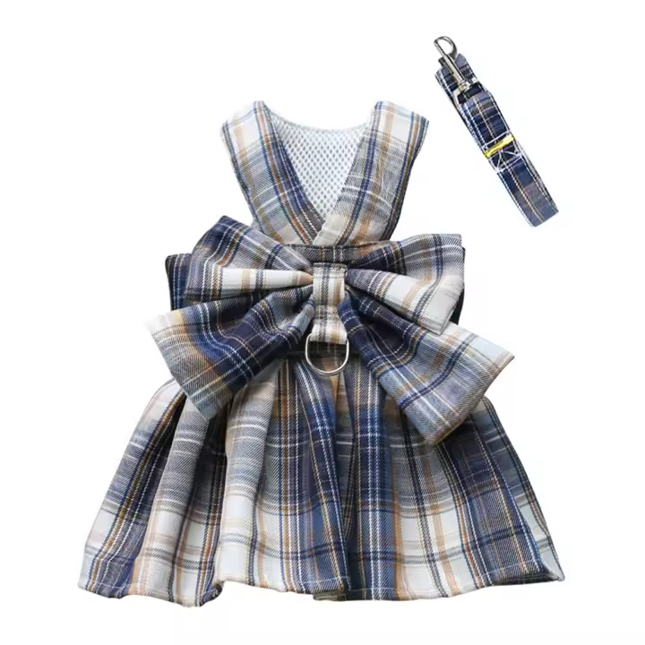 Traje De Vestido Para Perro Con Correa Arnes De Enlace Vestido De Sastre Para Mascotas Material Poliéster Estilo Princesa - 1