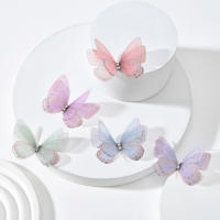 Patch De Mariposa Doble 3D Simulación Malla 5cm Para Decoración DIY De Cabello Y Uñas Diseño De Bouquet Soñado Y Explosivo - details 1
