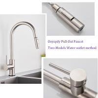Grifo De Cocina Inteligente Con Sensor Y Pantufla Moverse 360° Monohandle Toque Brushed Doble Modo Agua Grifo Mezclador Montado En La Mesa Cromado Contemporáneo - details 4