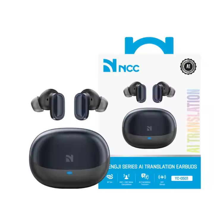 NCC Auriculares Traductor IA LY-0501 Bluetooth 5.4 con Traducción Simultánea – Earbuds Inteligentes con Cancelación de Ruido para Viajes, Negocios y Estudio - 1