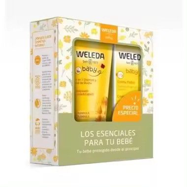 Pack esencial Champú y gel 200ml + Crema pañal Caléndula 75ml .Weleda - 1