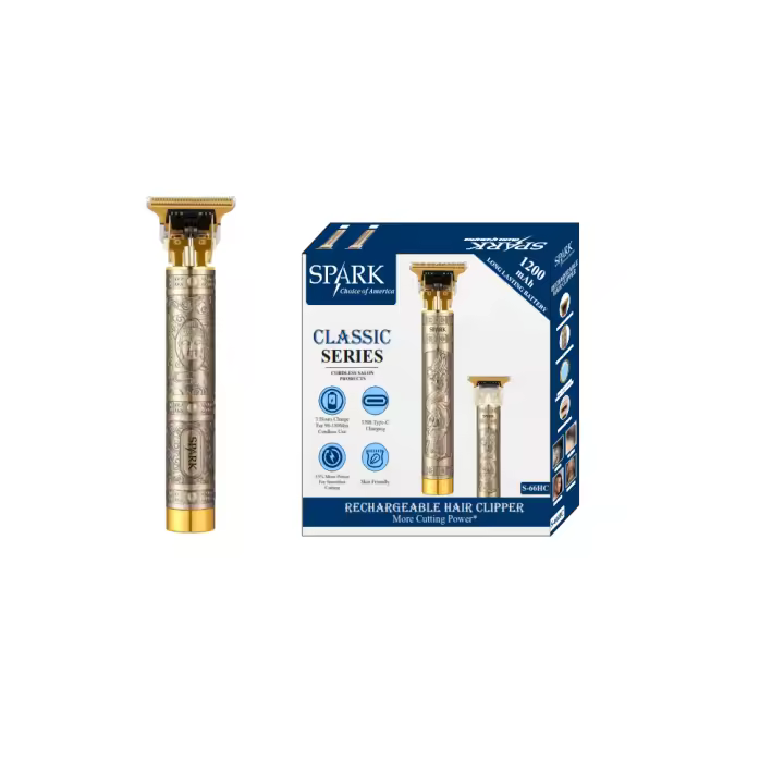 SPARK- CORTADORA DE PELO RECARGABLE. CARGA USB TIPO C. USO INALÁMBRICO. CUCHILLAS AFILADAS. LUZ INDICADOR DE CARGA. - 1