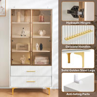 Elegant Vitrina de Vidrio with Dos Puertas-70 * 35 * 150cm-Puerta de Vidrio, Pitas Doradas, Estante Móvil, Vitrina with Luz LED, Gabinete, Vitrina de Vidrio, Gabinete Alto, Vitrina Vertical - details 3
