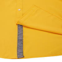 Camisa Amarilla Para Hombre De Manga Larga Estilo Casual Con Cuello En V Y Mangas Patchwork Ropa De Negocios Smart Casual - details 6