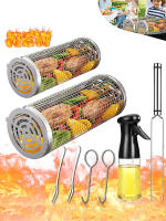 Cesta De Barbacoa En Acero Inoxidable Con Red De Alambre Recipiente Redondo Portátil Para Asado Al Aire Libre Camping - details 1