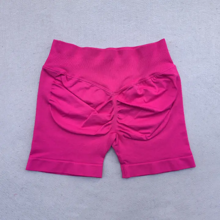 Shorts De Yoga Sin Costuras 4.5" Para Mujer Con Efecto Scrunch Y Levantamiento De Glúteos Pantalones De Gimnasio Para Correr Tejidos De Nylon Y Spandex Tallas XS a XL - 1